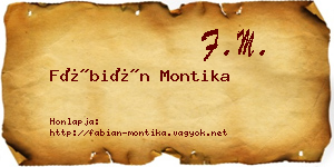 Fábián Montika névjegykártya